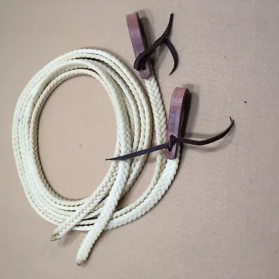 Rein Split - 5/8  X 8' - Waxed Nylon With Water Ties - 1 Pair (E468) • $21.45