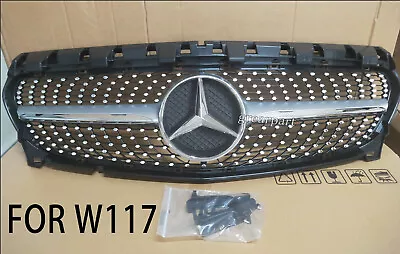 Diamond Grill W/Emblem For Mercedes Benz R117 W117 CLA250 2014-2016 Grille Mesh • $179.96