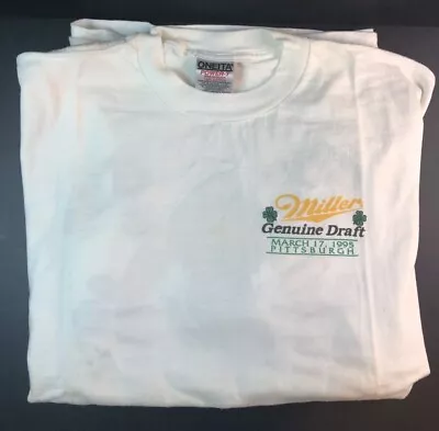 Vintage Miller Genuine Draft St Patrick's Day T-Shirt X-Large Pittsburgh PA 1995 • $21.99