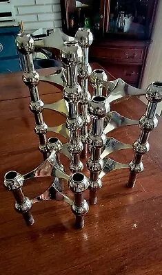 FRITZ NAGEL & CEASAR STOFFI 11 CHROME CANDLE HOLDERS VARIANT S22 MC Modern  • $550