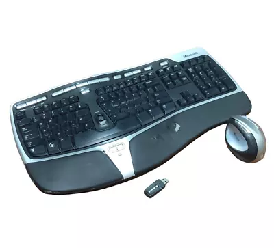 Microsoft Natural Ergonomic Desktop 7000 Wireless Keyboard Mouse USB Dongle 1118 • $230.99