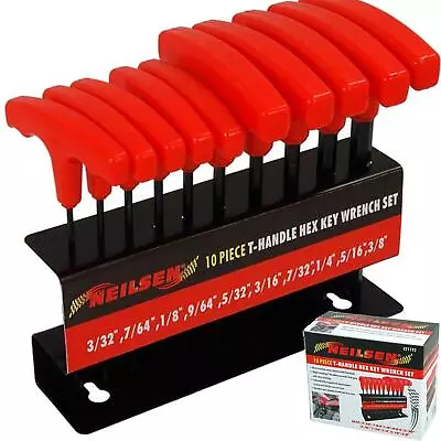 Neilsen 10pc Long Imperial Hex Allen Key Wrench Set 3/32  - 3/8  T Handle Keys • $13.76