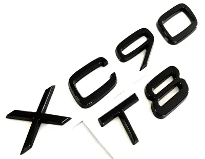 Black Xc90 + T8 Fit Volvo Xc90 Rear Trunk Nameplate Emblem Badge Letters Number • $39.99