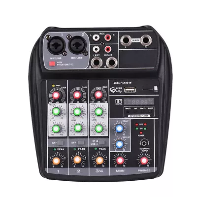 Pro 4 Channel Studio Audio Mixer Bluetooth USB DJ Live Sound Mixing Console T6K7 • $31.57