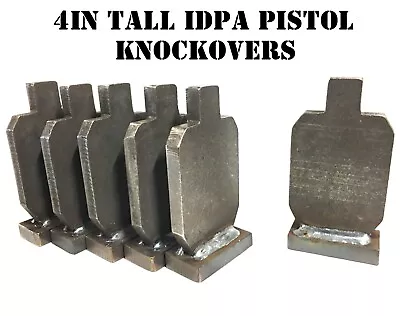 4in IDPA Knockover Shooting Targets - 3/8in Steel Targets - 6pc Metal Target Set • $38.99