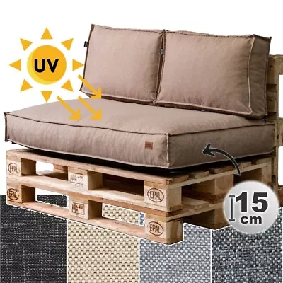 Pallet Cushions Outdoor Garden Seat Pads Cushion 120x60/65/80/40cm UV-resist GGV • £72.99