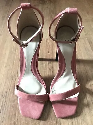 £14.99 • Buy NEW Missguided PInk Suede Strappy High Block Heels Shoes Size 4 37 & Other