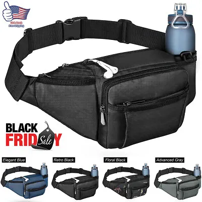 Fanny Pack Waist Bag Men Women Shoulder Hip Belt Bum Sport Pack ( BLACK FRIDAY ) • $14.56