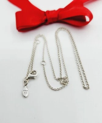 $39.95 • Buy New Authentic Pandora Silver Fine Classic Cable Chain Necklace 45cm Adjustable