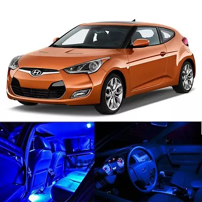 For 12-Up Hyundai Veloster Interior Blue Light LED Bulb Package Xenon Kit 7pcs • $12.66