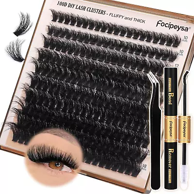 Fluffy Eyelash Extension Kit Volume Lash Clusters Kit 10-18Mm Individual Lashes  • $15.28