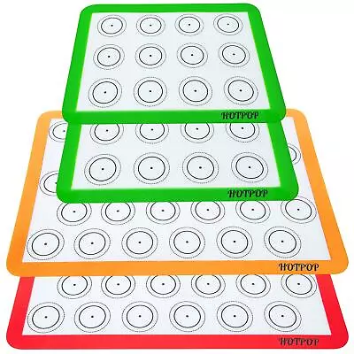 Hotpop Set Of 4 Reusable Macaron Cookie Sheet Baking Mats 0.75mm 2 Half Sheet... • $27.66