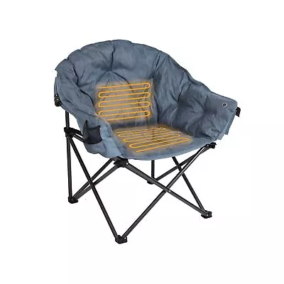 MacSports Heated Cushion Folding Lounge Patio Club Camping Picnic Outdoor A... • $148.39