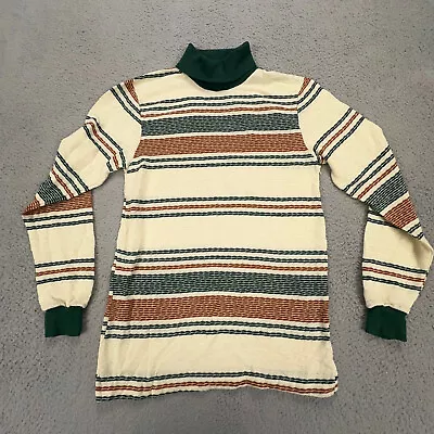 Vintage Turtleneck Adult Medium Striped 1970's 1960's Encino Fairmont USA Mock • $28.78