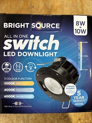 8w / 10w All In 1 SOLO Dimm LED Downlight 700-950lm 3 Colours 3 Bezels • £21