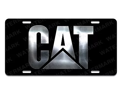 CAT USA Black White Grey Construction Caterpillar  License Plate Front Auto Tag • $12.95