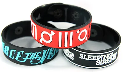 PIERCE THE VEIL SLEEPING WITH SIRENS 30 SECONDS TO MARS 3x Bracelet  3w37 • $15.98