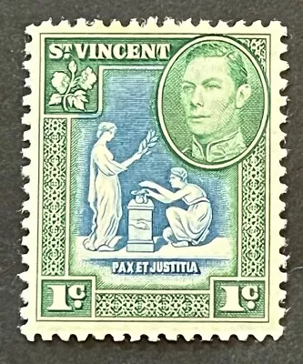 Travelstamps: 1938 St. Vincent Stamp Sg 164 Sc #156 1c Peace & Justice Mint MOGH • $4.99