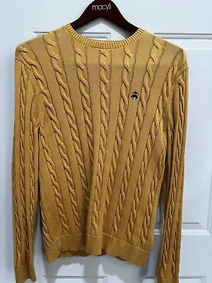 Brooks Brothers Sweater Mens Large Yellow Pullover Cable Knit Cotton • $14.99