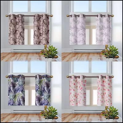 2pc (FLORAL) Country Style Antique Grommet Window Curtain Light Blocking Panels  • $10.20