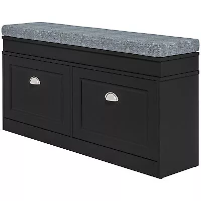 Shoe Rack Ottoman Bench With Storage Cushion Padded Seat For Entryway Hallway • $116.67