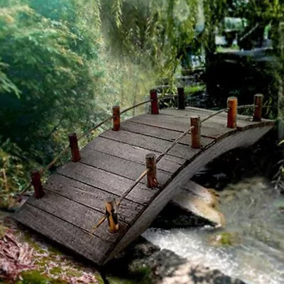 1:12 Dollhouse Mini Wooden Arch Bridge With Railings Miniatures Fairy Garden • $14.87