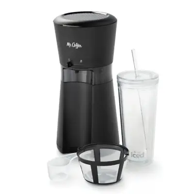 Mr. Coffee Iced Coffee Maker Reusable Tumbler Coffee Filter -Black • $17.59