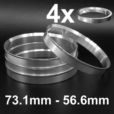 4x Aluminium Metal Spigot Rings 731-566 Car Alloy Wheel Hub Centric 73.1-56.6 • $12.89