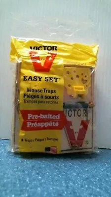 Victor Easy Set Mouse Trap 4 Pack Wooden Easy Set Mouse Trap Pre-baited 13038 FS • $12