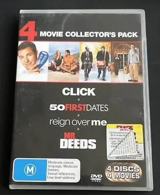 $9.99 • Buy Adam Sandler 4 Movie Collection - Click, 50 First Dates, Reign Over Me, Mr Deeds