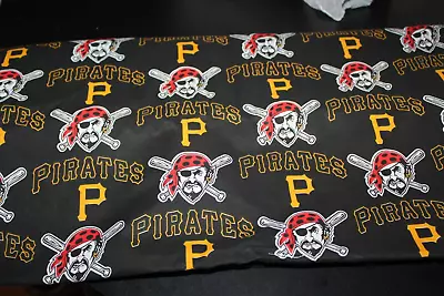 New Pittsburgh Pirates Cotton Fabric 1 Yard MLB Baseball Sports ^ • $9.99