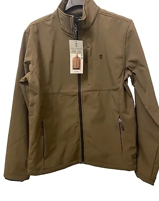 Free Country Mens Free Cycle SoftShell Jacket Size S 34 36 Saddle Wind Water Res • $19.95