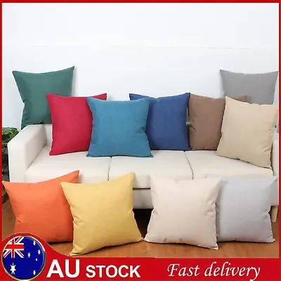 Solid Plain Colour Linen Cushion Cover Case Pillow Home Decor Pillowcase Covers • $27.44
