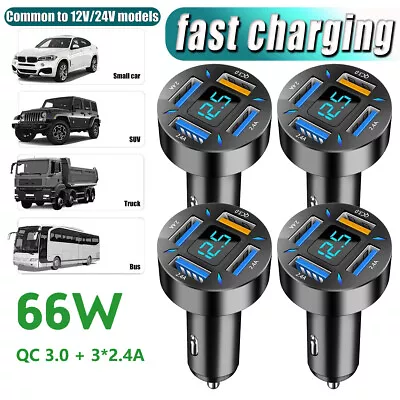 4 USB Port Super Fast Car Charger Adapter For IPhone Samsung Android Cell Phone • $11.25