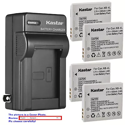 Kastar Battery Wall Charger For Canon NB-4L NB-4LH & Canon PowerShot ELPH 300 HS • $6.49