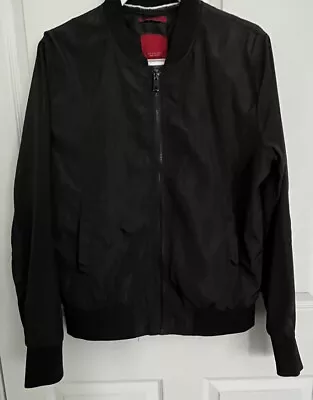 Zara Men’s Bomber Jacket Black Full Zip Casual Jacket Size XL • $20