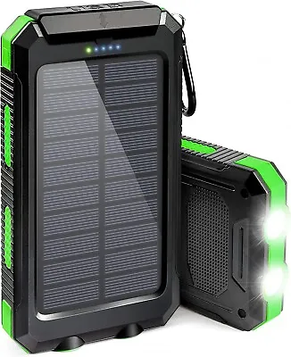 $14.99 • Buy 20000mAh Portable Solar Power Bank Dual USB Output External Battery Charger