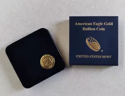 $5 1/10 Gold Eagle Box / Velvet Lined Giftstorage Or Presentation Genuine Empty • $9.99