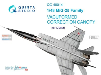 QTSQC48014 1:48 Quinta Studio Vacuformed Canopy - MiG-25 Foxbat (ICM Kit) • $15.99