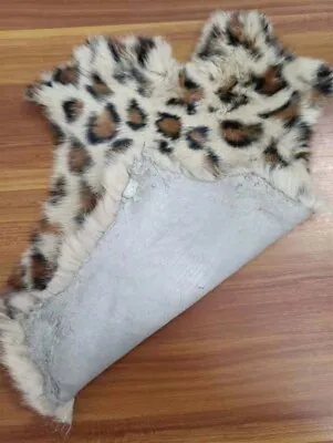 Genuine RABBIT SKIN FUR PELT SOFT LEATHER HIDE CRAFT Circle ANIMAL PRINT Natural • $12.34