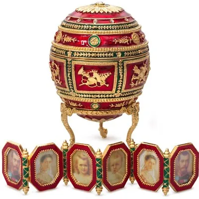 Napoleonic Faberge Egg Replica Jewelry Box Red Easter Egg яйцо Фаберже 4.3  • $135.96