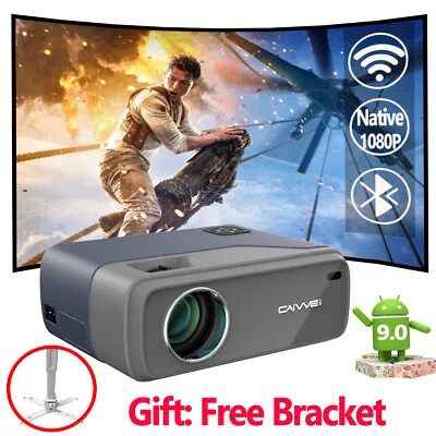 7000LUMEN Native 1080P Projector Android 9.0 WIFI BT HD Mini Home Theater Movies • $134.10