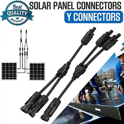 Solar Panel Y Branch Cable Waterproof Connection Adapter Connector Extension AU • $14.99