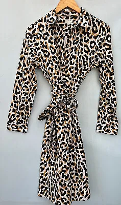 J Crew Factory Dress 6 NWT Beige Black Tan Leopard Print Shirtdress NEW • $35.10