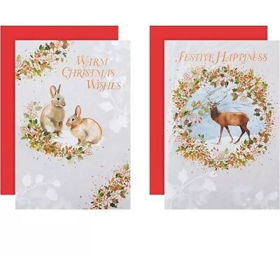 Hallmark Charity Christmas Cards - Pack Of 12 In 2 Illustrated Winter Animal... • £6.99