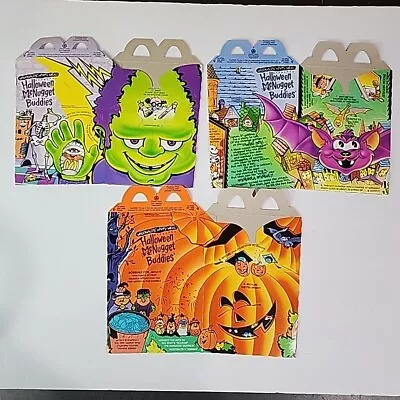 Vintage 1996 Mcdonalds Halloween McNugget Buddies Happy Meal Box Set Of 3 • $15