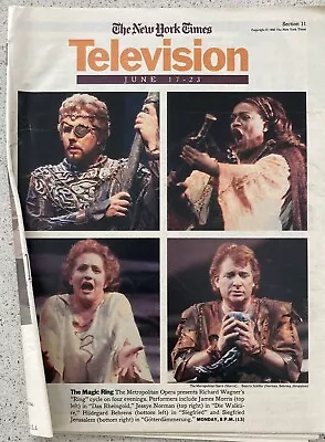 Richard Wagner's Ring Cycle The New York Times Local TV Guide June 17 1990 LI NY • £8.09