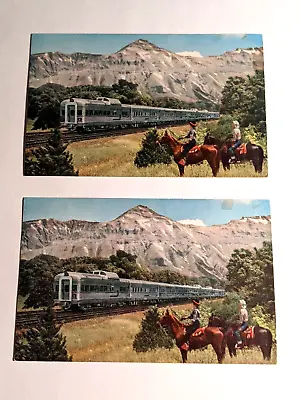 $3 • Buy Two 1950's Train Postcards Colorado Burlington Route Denver Zephyr To Chicago $3