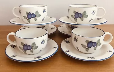 £20 • Buy Royal Doulton Everyday Blueberry SIX (6) Cup & Saucers Excellent Condition