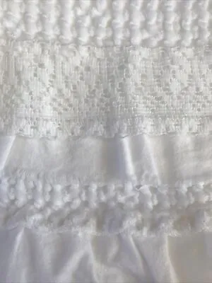 QUEEN-INUP Home-Portugal•White Crochet Lace Ruffle Matelasse Coverlet Bedspread • $139.95